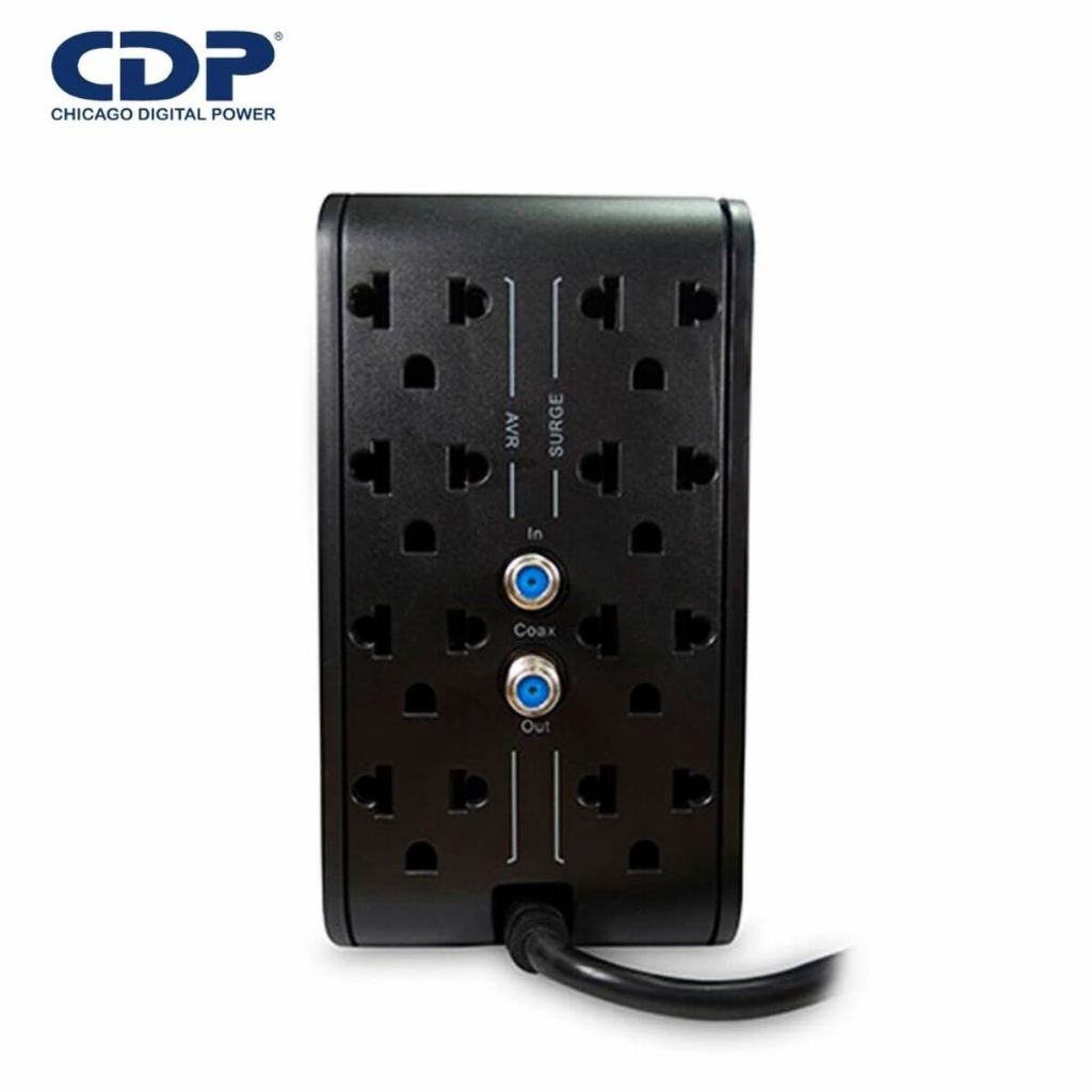 Estabilizador voltaje con supresor de picos 1000VA/500W, 8 tomas R2C-AVR1008I