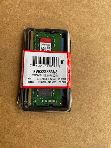[KVR32S22S8/8] DDR4 8GB 3200 KINGSTON para portatil KVR32S22S8/8
