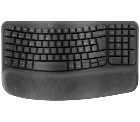 [920-012278] Keyboard Logitech Ergo Series Wave Keys Ergonomic Wireless Spanish Graphite (920-012278)